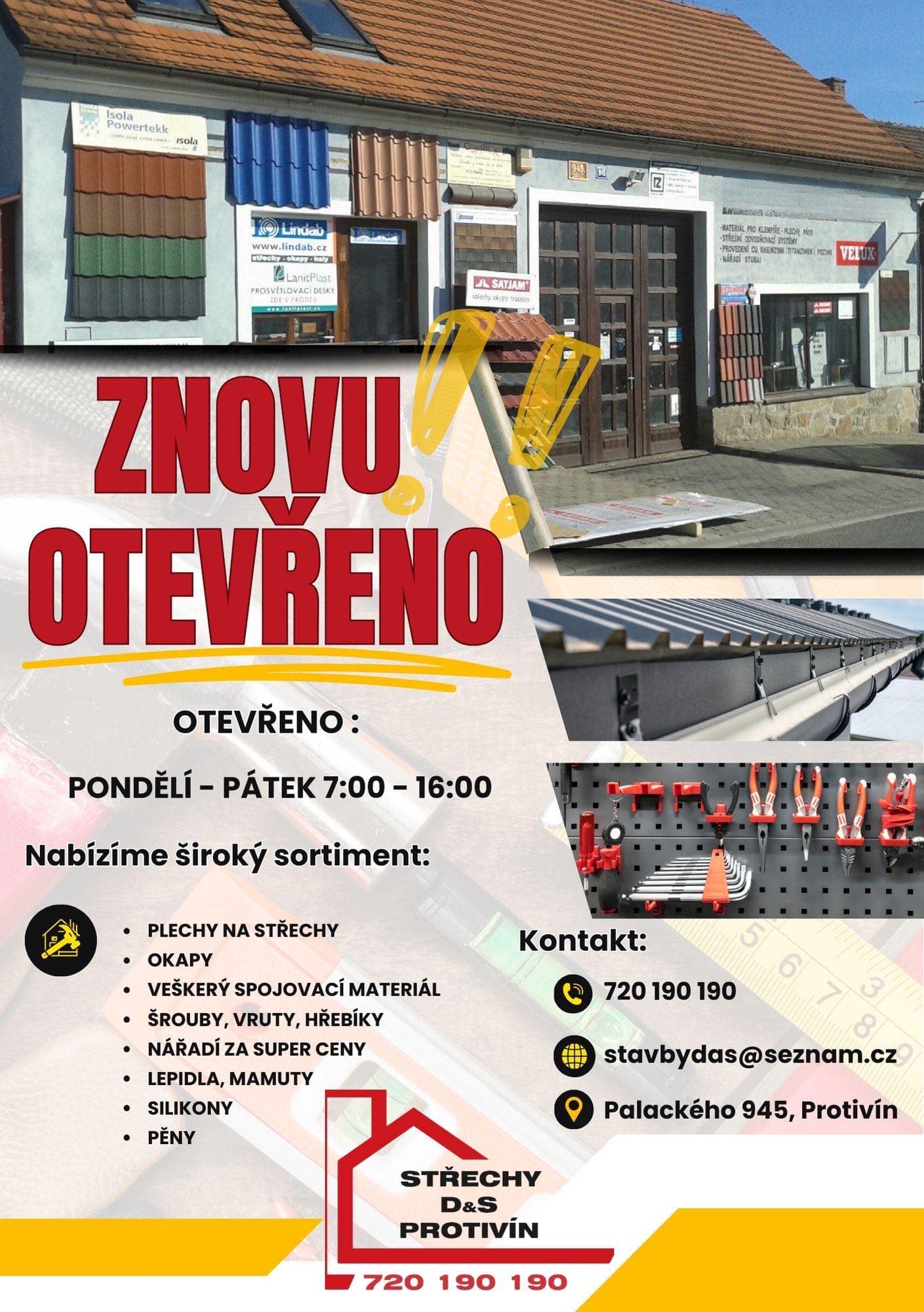 Stavebniny DAS mají znovu otevřeno