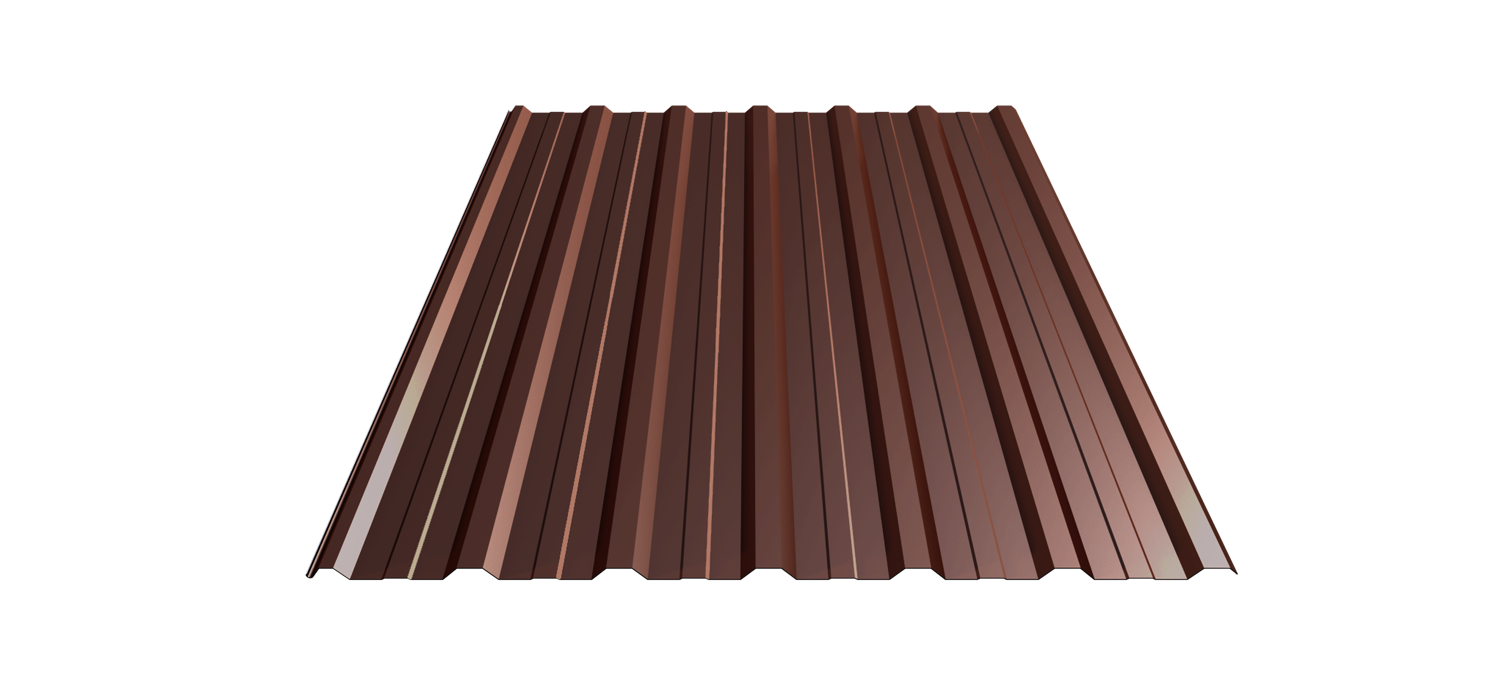 Trapéz T18 eco 0,5mm RAL 8017 HNĚDÁ krytí 2,4m x 1,125m