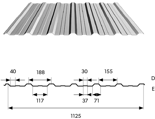 Trapéz T18 eco 0,5mm RAL 8017 HNĚDÁ krytí 2,4m x 1,125m