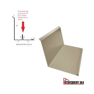 Lemování ke zdi spodní rš: 416mm délka 2m