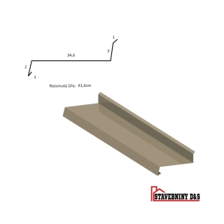 Oplechování římsy, rš: 416mm délka 2m 