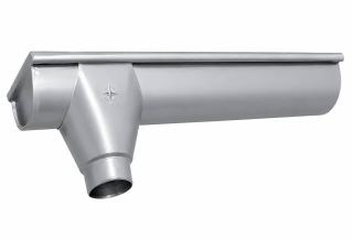 koncový žlab s kotlíkem pozinkovaný levý s kotlíkem 330 mm